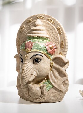 极速泰国工艺品象鼻神树脂创意摆件家居客K厅玄关桌面装饰开业大