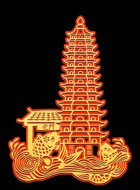 极速黄铜b文昌塔和笔金属贴隐形门贴手机贴13层9工艺品桃木钥匙扣