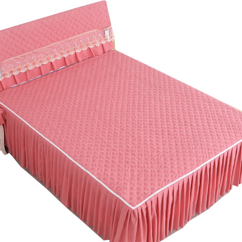 极速床裙罩防滑纯棉加厚韩版公主床夹棉床盖床单床笠席Z梦思床罩