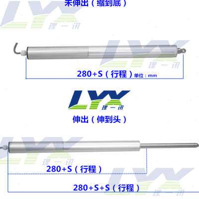 极速厂促LdX401电动推杆100mm 12V24V1200N直线电机笔筒式伸缩推