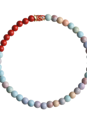 新品上岸锦鲤朱砂手链女求学考学好运手串阿拉善彩虹Y石学生情侣