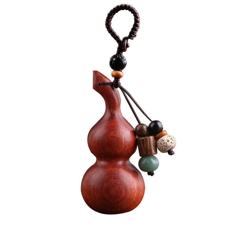 极速檀木葫芦汽车钥匙扣挂件实木雕刻F男女随身创意礼物礼品葫芦