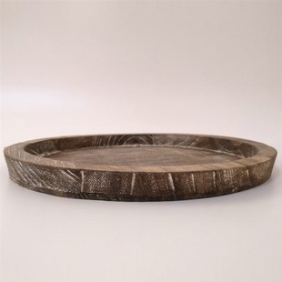 极速1Pc Home Round Candle Tray Wooden ISimple Candle Holder