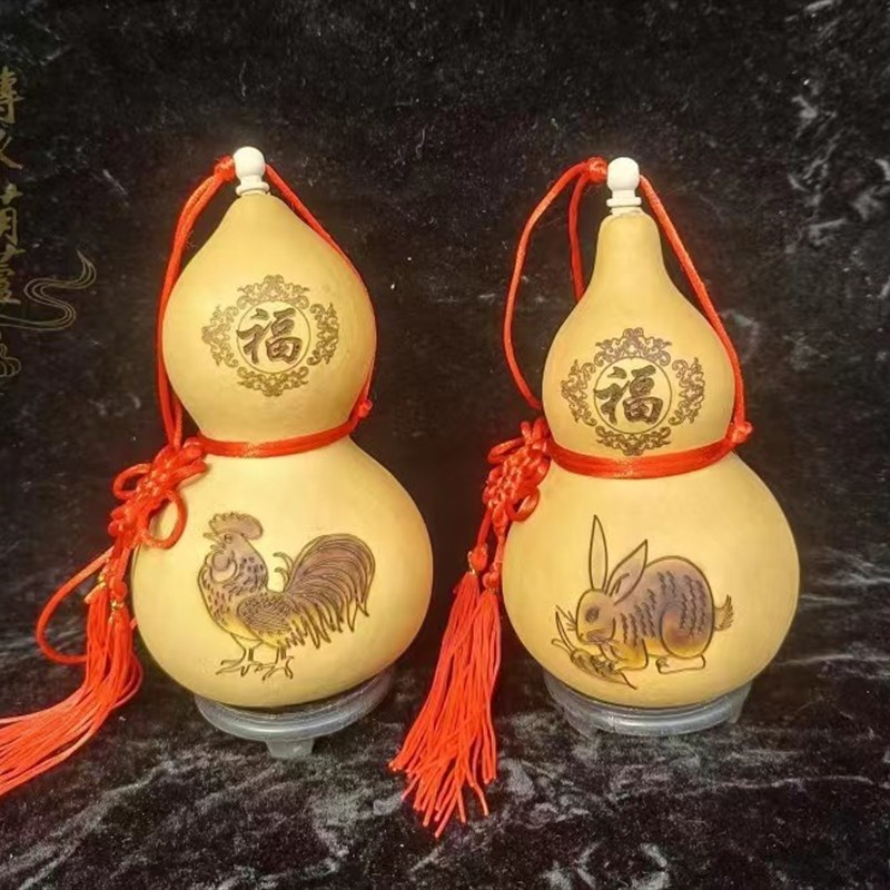 极速天然葫芦木葫芦生肖属相木z葫芦开口生肖家居摆件挂件12生肖