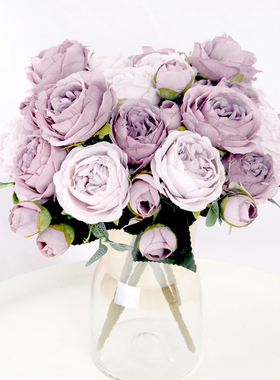 极速1 Bouquet 9 heads Artificial Flowers Peony Tea RXose Aut