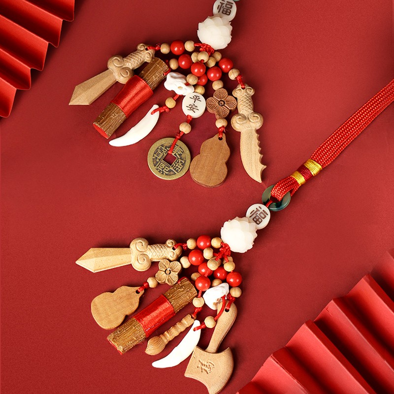 极速桃木剑桃木挂件宝宝婴儿儿童哭E闹狗牙孕妇猪惊骨随身携带东