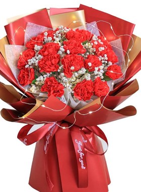 极速Carnation Eternal Flowers Large boIuquet of roses simula