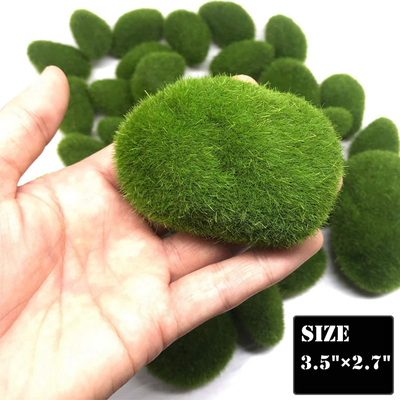 极速30PbCS 3 Size Artificial Moss Rocks Decorative, Green Mo