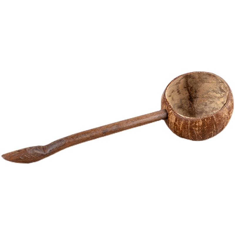 极速泰国椰壳瓢实木勺p家用木瓢舀水舀米浇花spa茶道木质创意装饰