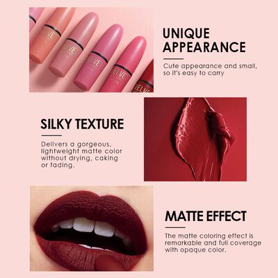极速Bullet Matte Lipstick Set Waterproof Non-stick CuYp Lips