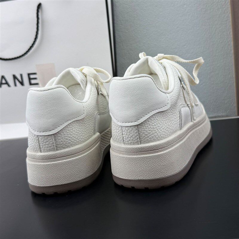 新品5CM增高真皮厚底板鞋女202B6春季休闲软底运动鞋小个子舒适小
