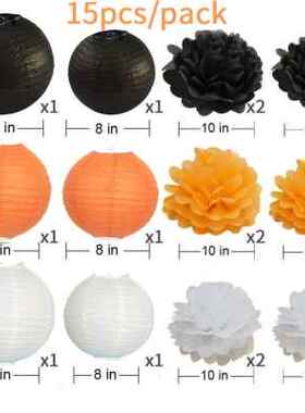 极速Halloween Lantern Paper Flower BalIl Party Scene Decorat