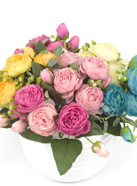 极速1 Bouquet 9 heads Artificial Peony Tea RoQse Flowers Cam