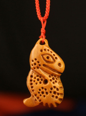 极速十二生肖吊坠桃木12属相蛇项链男女士木质随身饰品Z守护平安