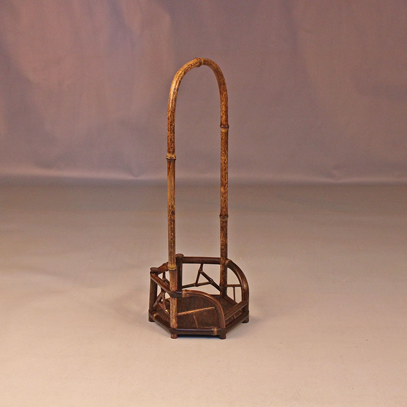 极速梅鹿竹紫竹凉茶炉台s茶炉架茶棚插花台紫竹博古提架茶道装饰