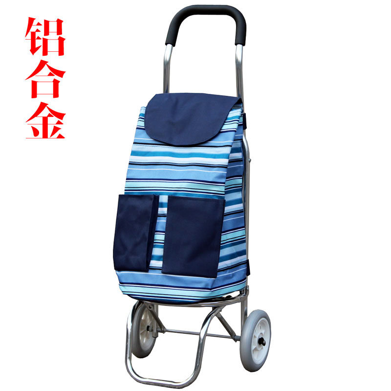 极速铝合金便g携买菜车折叠购物车轻便布袋家用行李车老人小拉车