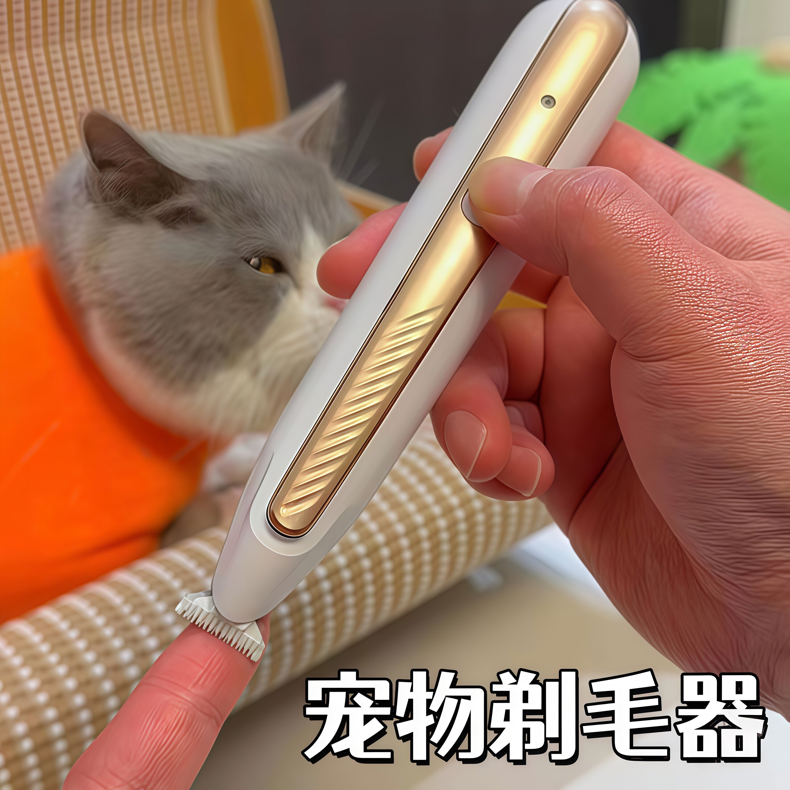 猫咪剃脚毛器充电LED灯宠物修毛器低音电推子狗狗电推剪剃脚底毛