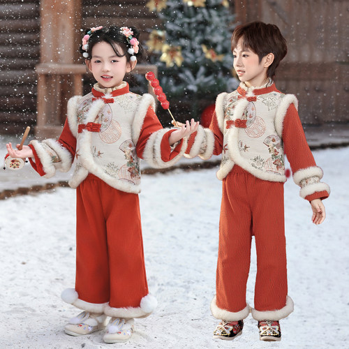 新中式风女童拜年服冬季刺绣