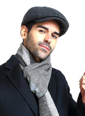 极速Male Plus Size Ivy Hat Big Head Man Felt NewsUboy Cap Da