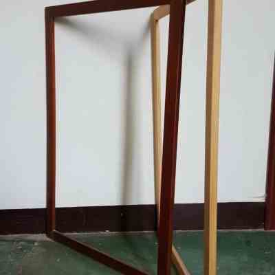 极速新品实木制落地折叠支架式专业油画I架黑胡桃色楼盘广告展示