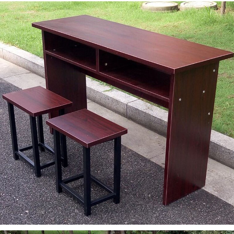 极速新款双人会议条形桌现代油漆实F木皮条桌课桌培训桌主席台椅