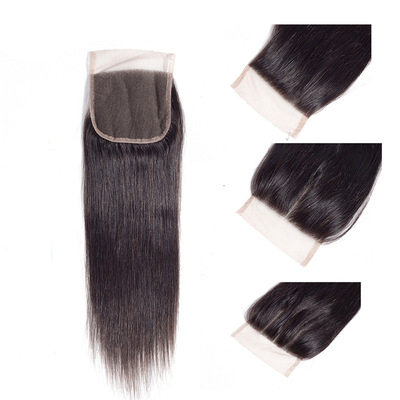 极速9A human hair lace closure straight U工厂真人发蕾丝发块