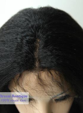 极速Human Hair Wigs 1# Jet BlackC Lace Front Wig Kinky Strai