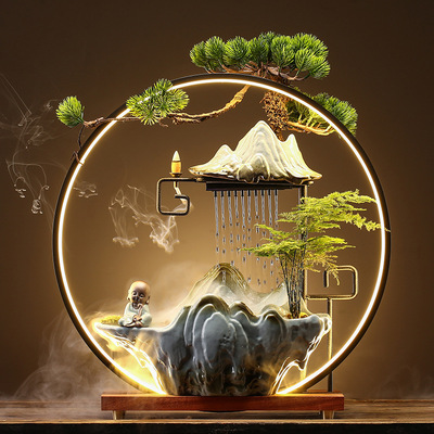 新品厂家流水招财生m财摆件家居创意喷泉客厅办公室桌面乔迁开业