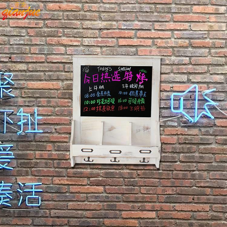 极速新品创意复古壁挂式花架小黑板广告牌家用电表箱遮.挡X板留言