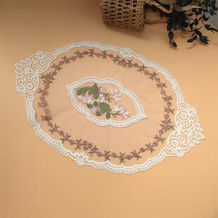 唯美法式餐垫白色浪漫桌布镂空杯垫刺绣桌旗防尘罩布艺摆件