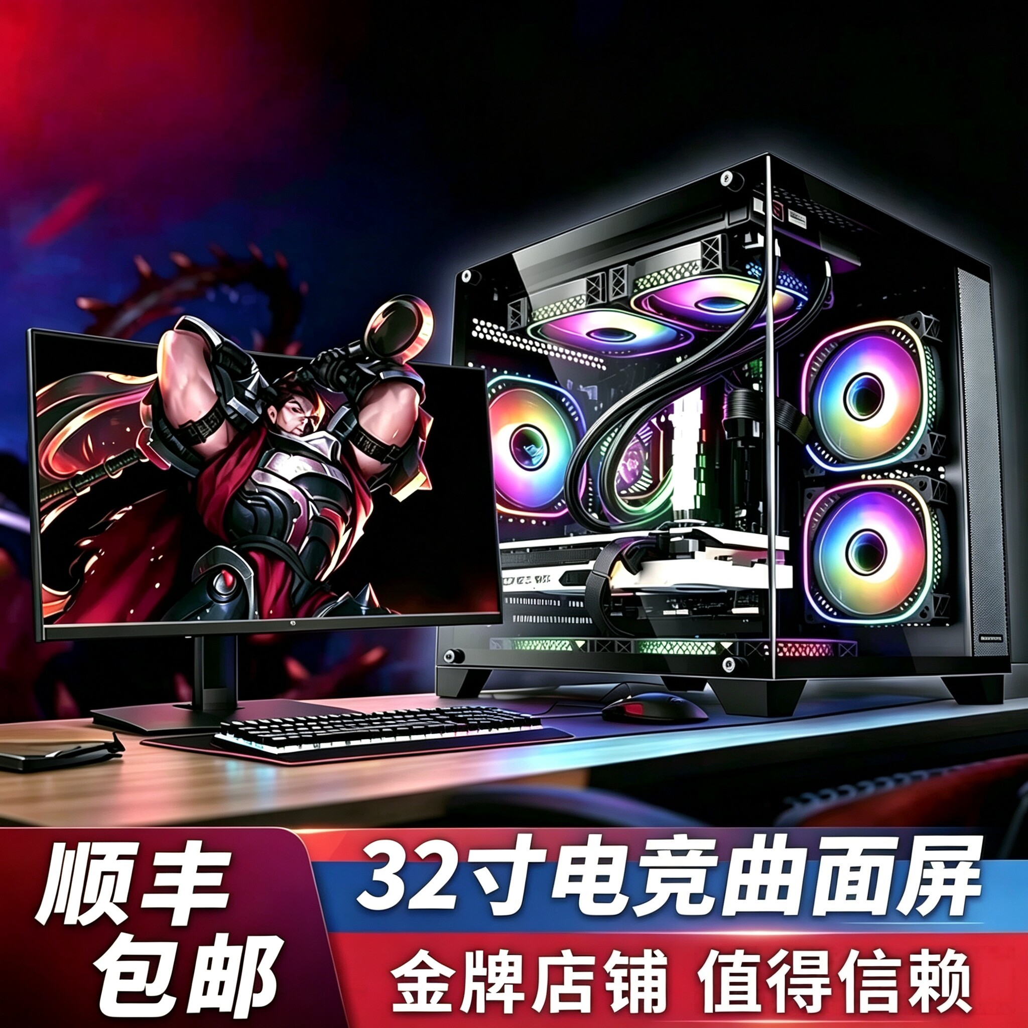 i9级台式电脑全套吃鸡游戏整机办公家用组装直播电竞设计剪辑主机