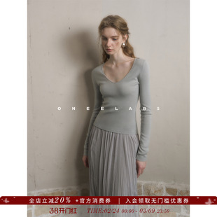 ONEELABS原创品牌 羊毛软糯亲肤打底衫女春冬修身配大衣针织上衣