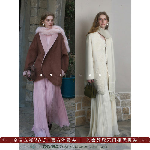 ONEELABS原创品牌 多色可选 软糯里布 法式优雅雪纺皱压褶半身裙