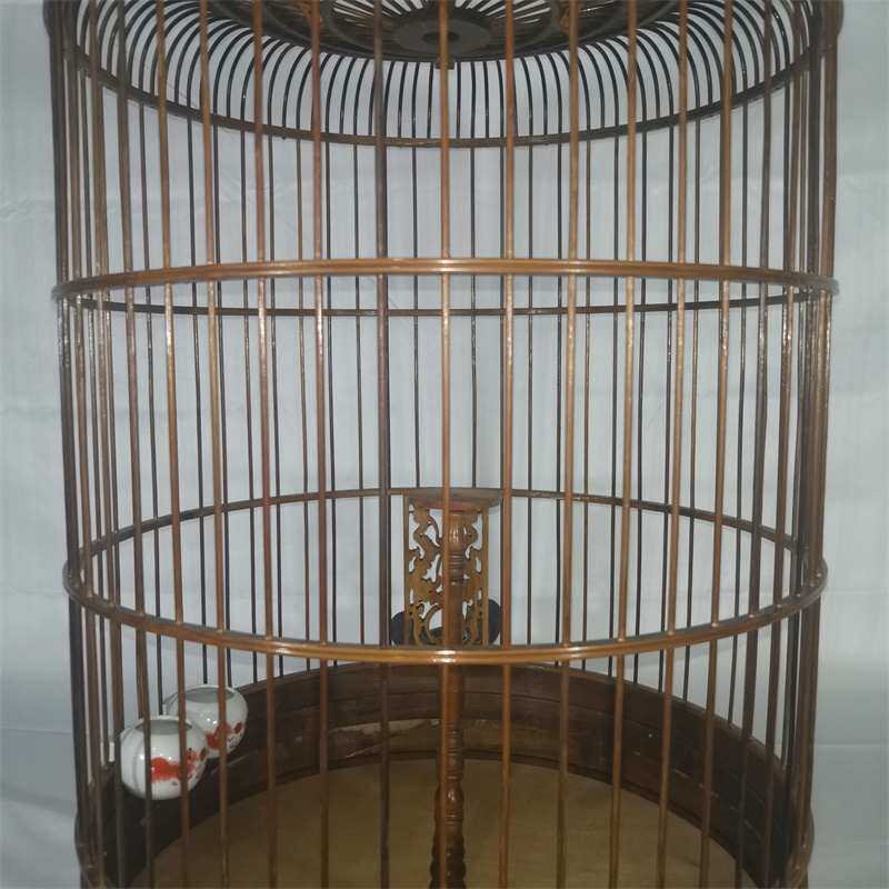 包邮百灵鸟笼竹制百灵专用鸟笼紫色竹成品发货全套手工制作加密顶