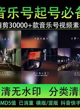 音乐号抖音起号情感伤感民谣MV开车视角高清下载自媒体短视频素材