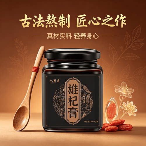 雄杞膏古法熬制杜仲牡蛎枸杞鹿筋