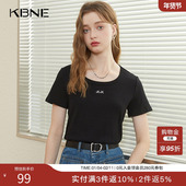 T恤打底衫 女白色内搭 2025秋季 KBNE短袖 新款 小个子今年流行上衣