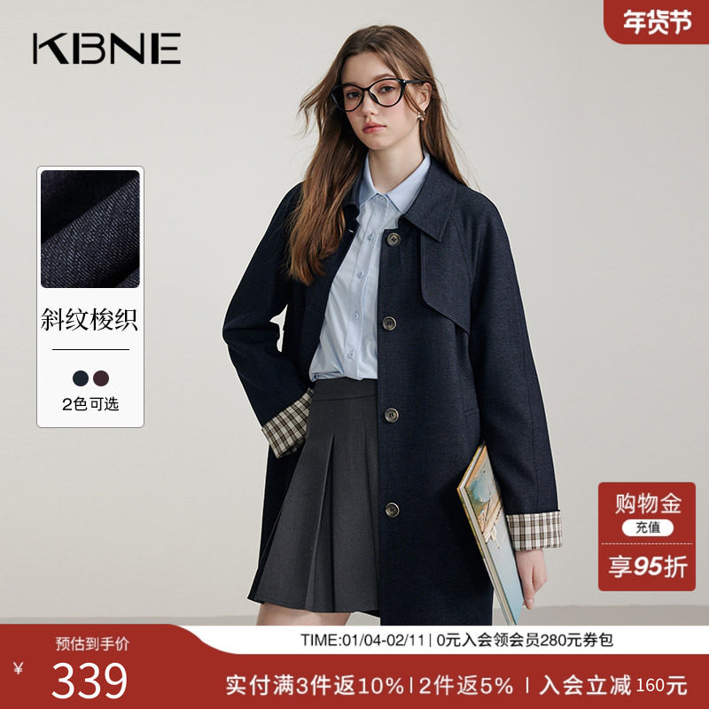 KBNE藏青色风衣外套女春秋新款小个子爆款显瘦时尚洋气中长款外衣,女装/女士精品,风衣,淘宝优惠券,粉丝福利购,淘宝优惠卷