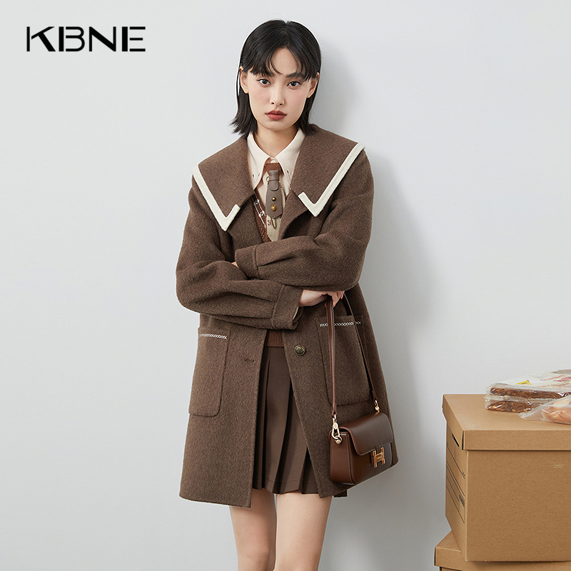 【商城同款】羊驼毛双面毛呢外套女呢子大衣小个子2025年秋冬新款