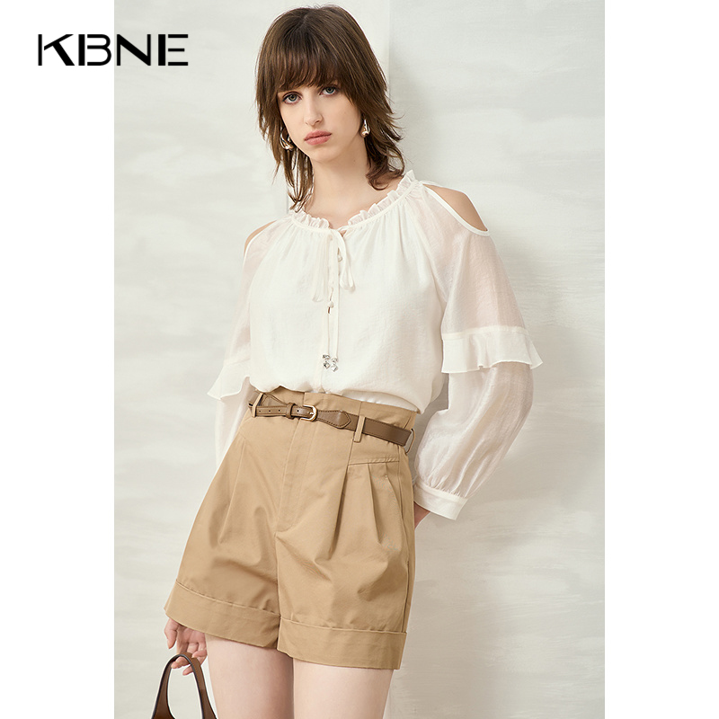 【商场同款】衬衫女法式上衣kbne2025夏新款今年流行漂亮气质衬衣