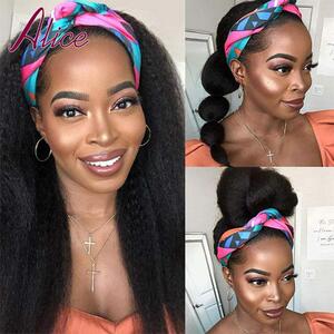 Alice Headband Wig for Women Kinky Straight Synthetic Hair跨