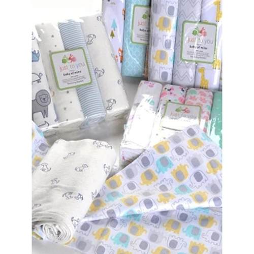 4Pcs76*76cm Muslin 100% Cotton Flannel Baby Swaddles Soft新