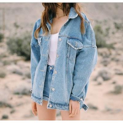 Autumn women loose denim coat jean jacket lady牛仔外套女夹克