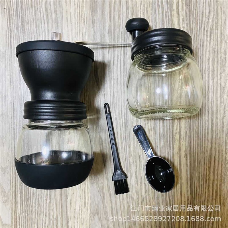 精品手摇咖啡磨豆机 手动咖啡机 咖啡豆研磨机家用粉碎机送密封罐