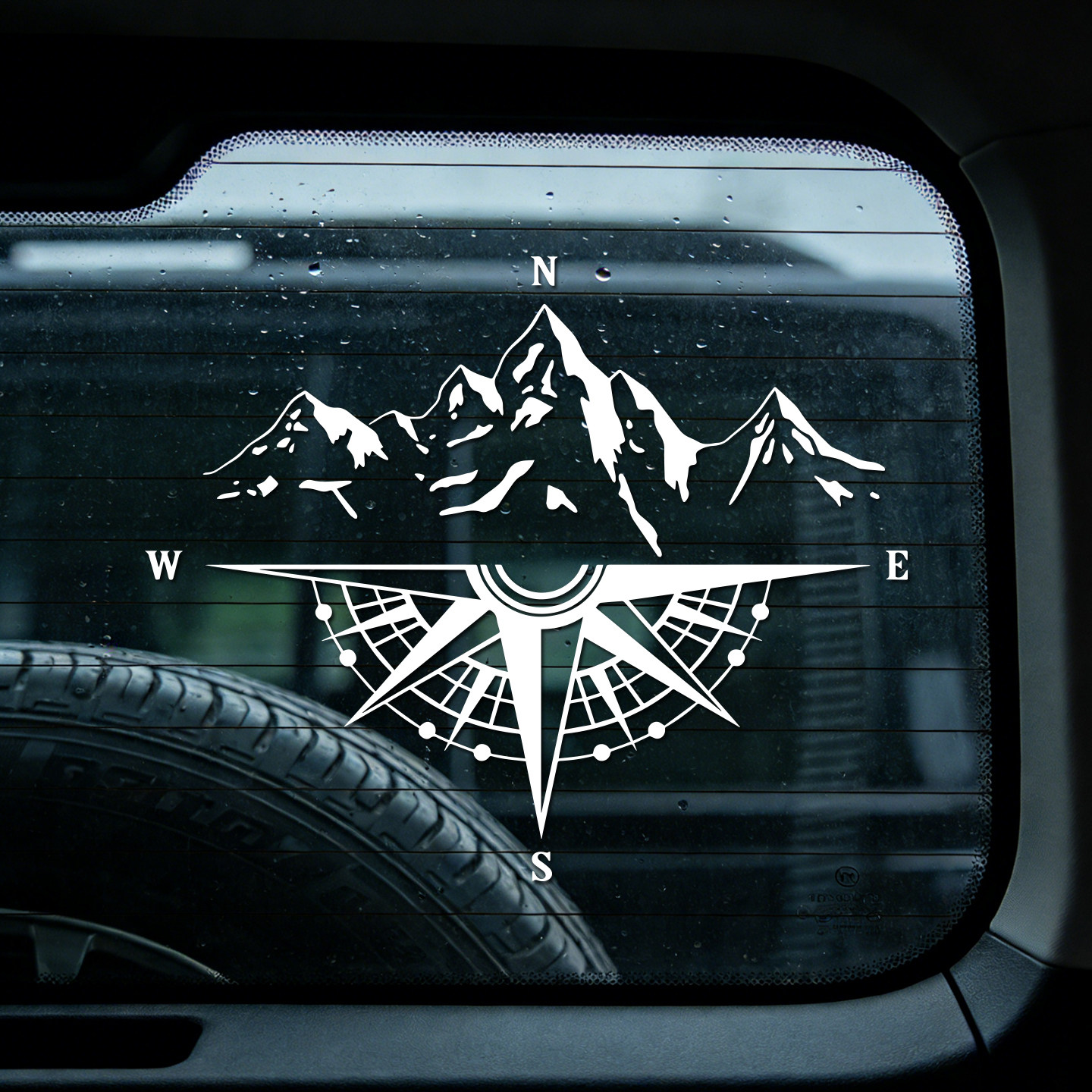 户外罗盘山脉车贴越野SUV