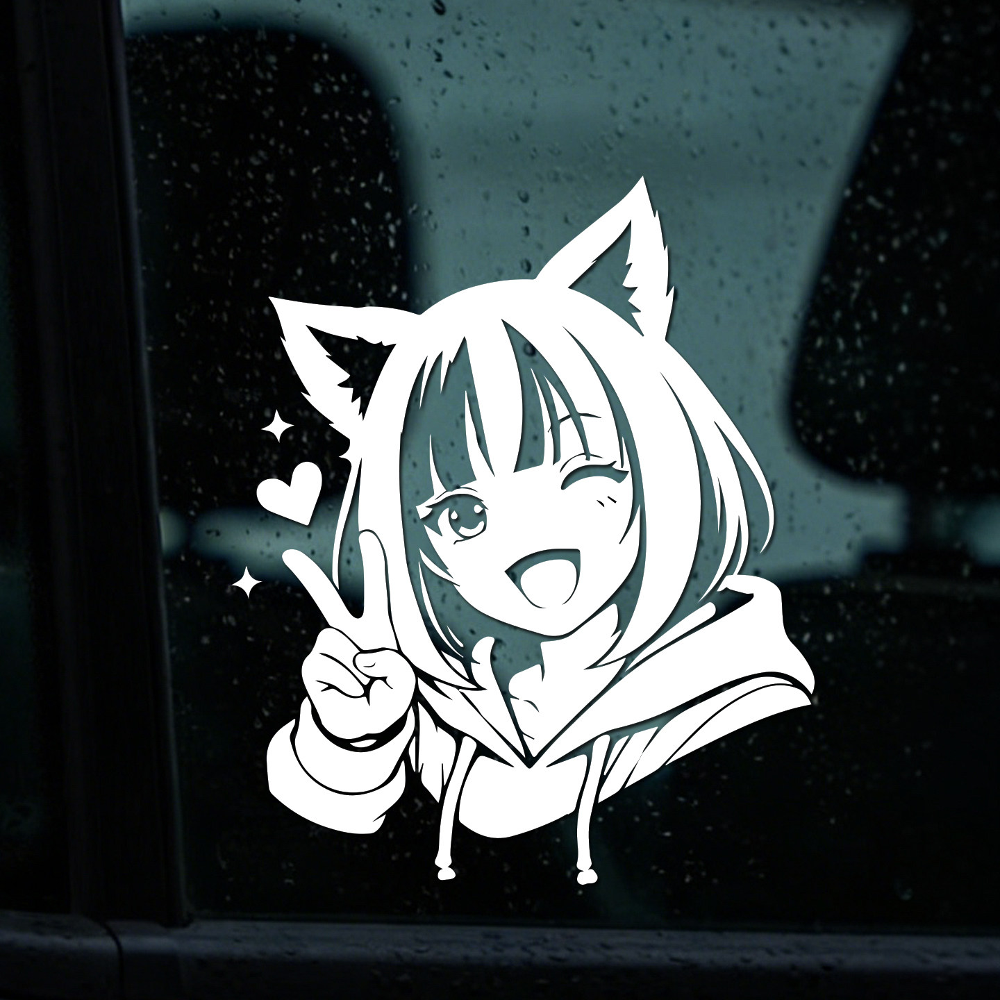 JDM猫耳美少女战士车贴纸