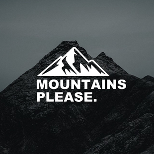 进山MOUNTAINS PLEASE山峰图案越野汽车贴纸反光贴后玻璃装饰贴纸