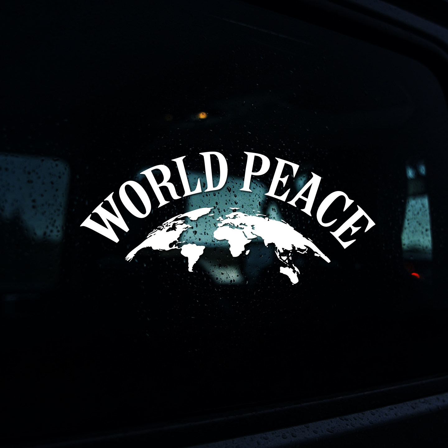 WORLD PEACE 世界和平汽车贴纸 越野车窗摩托车箱电动车 防水反光