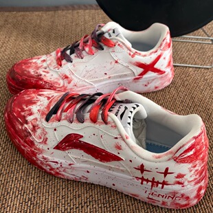 【定制球鞋】LiNing李宁 浮舟 礼盒款 案发现场 血面疑具 手绘