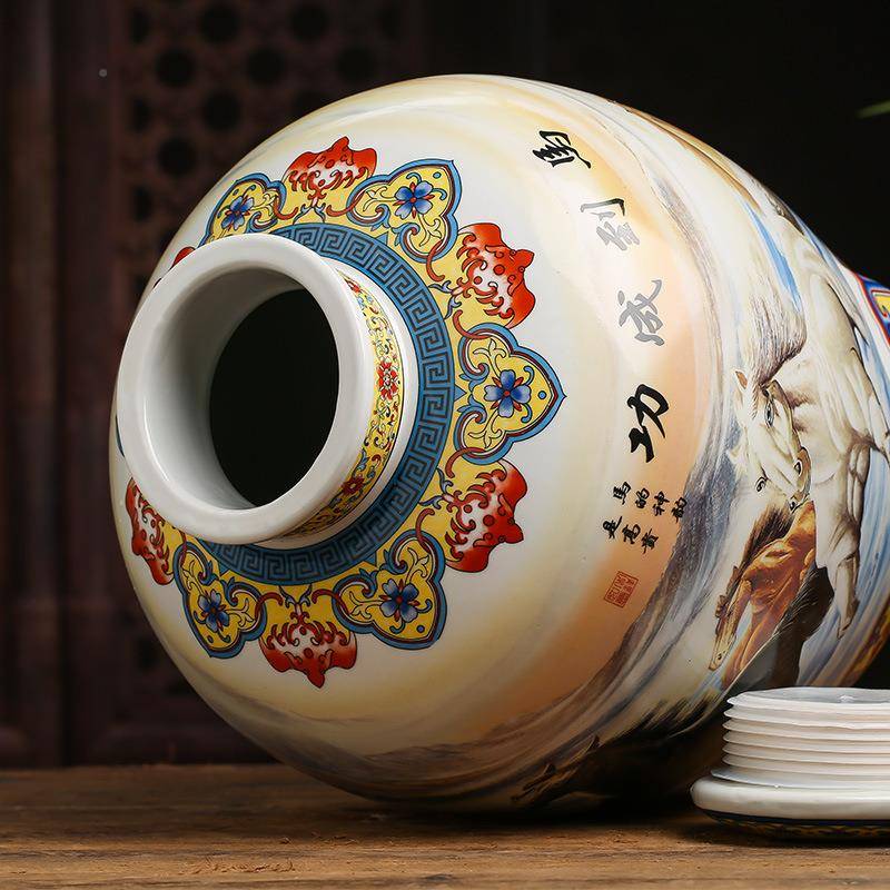 景子德镇陶瓷泡酒/坛10/20复/3050斤密封古酿酒缸仿D58古空酒瓶家